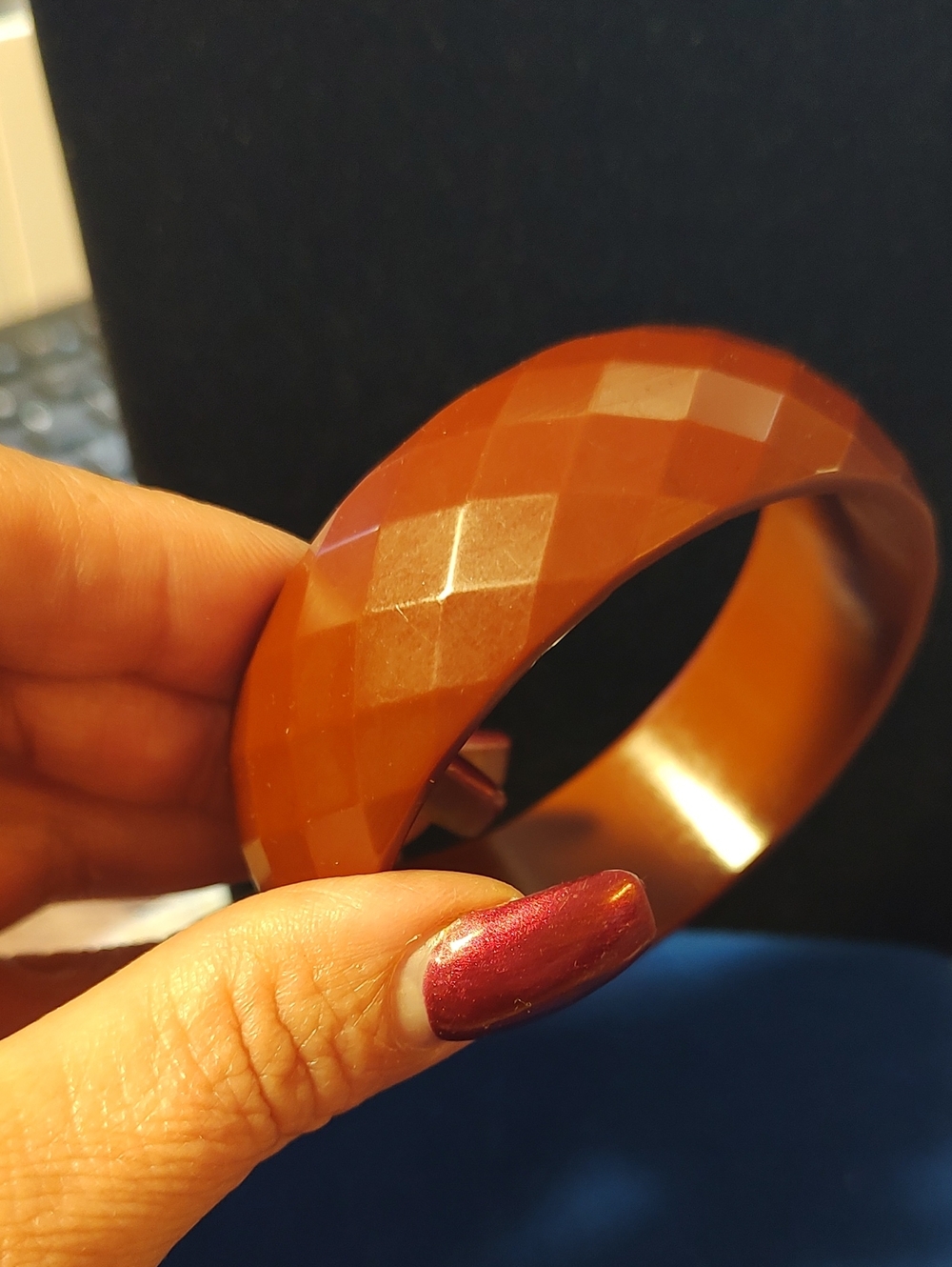 Faceted Chocolate Bakelite Bangle